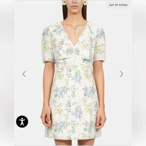 NWT Designer The Kooples Dress // White Blue Floral // Size 3, Large